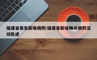 福建省报告新增病例:福建省新增确诊病例活动轨迹