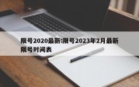 限号2020最新:限号2023年2月最新限号时间表