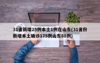 31省新增25例本土1例在山东(31省份新增本土确诊175例山东88例)