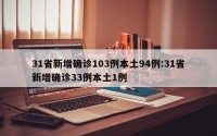 31省新增确诊103例本土94例:31省新增确诊33例本土1例